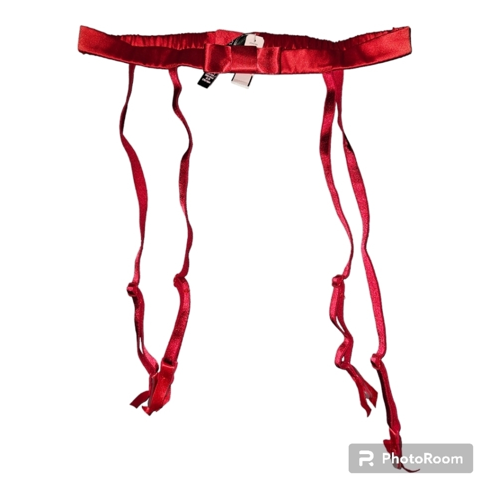 NWT Victoria's Secret Silky Statement Bow Garter Belt